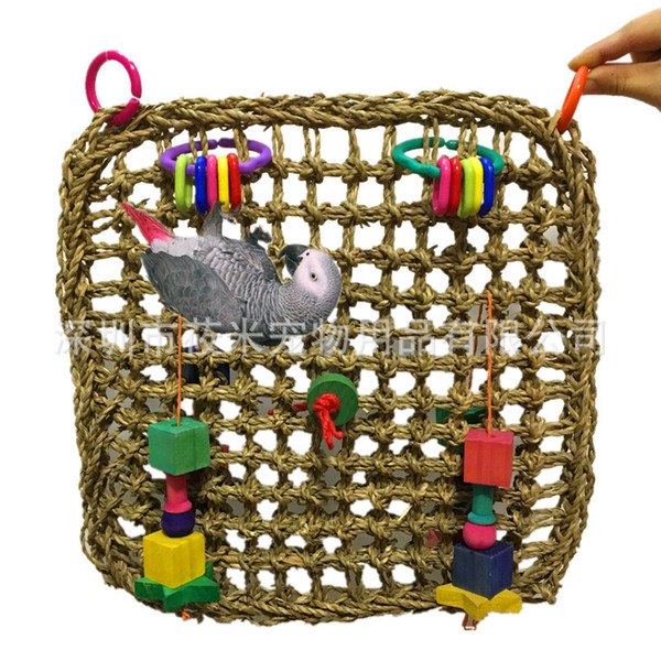 Parrot To Climb Network Pure Natural Straw Plaited Article Parrot Hammock Swing Toys To Climb Gnaw Toys 750g