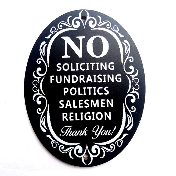 No Soliciting Sign with White Letters for Home and Business Wooden Hanging Black Plaque Signs House Outdoor Use