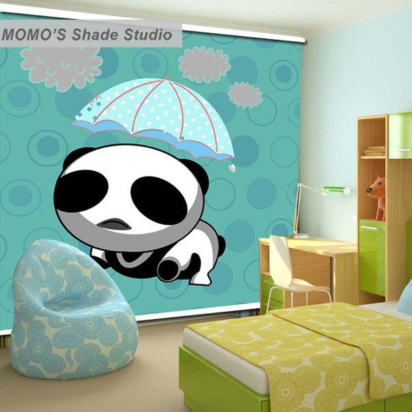 MOMO Panda Kids Window Curtains Roller Shades Blinds Shutter Thermal Insulated Blackout Fabric Custom Size, Alice 312-314