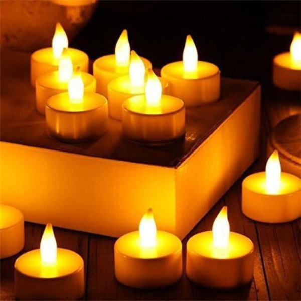 100pcs LED Tea Light Candles Realistic Battery-Powered Flameless Candles free shipping