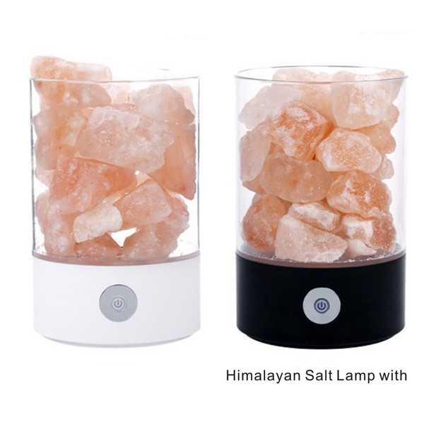 New Himalaya salt lamp, increase the content of air negative ion, restrain radiation, help sleep, 7 color night lamp.