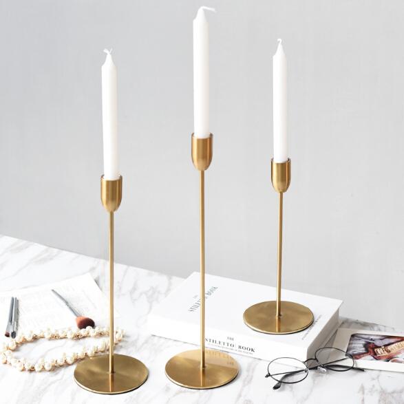 Gold Metal Candle Holders Modern Style Candle Holder Wedding Table Decoration Bar Party Home Decor Candlestick