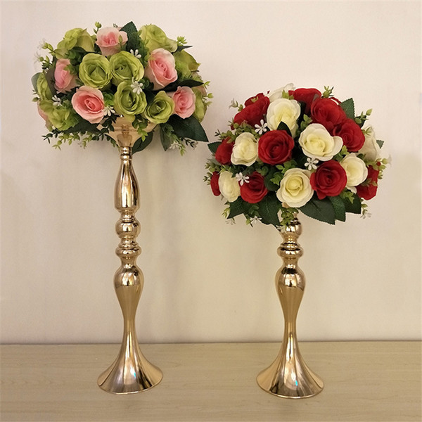 50cm height gold candle holders for wedding props small mermaid iron-plated vase flower wares European-style decoration