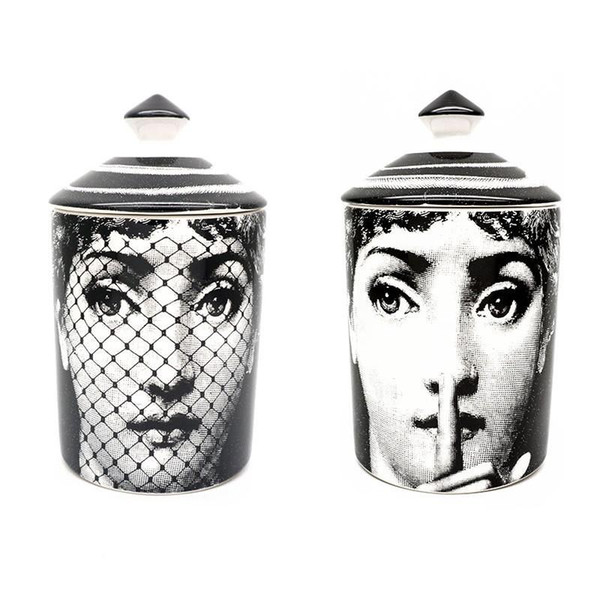 Novelty Fornasetti Candle Holder Vintage Style Ceramic Cup Romantic Aromatherapy Ornaments Flower Pots For Home Decorations New 119al ZZ