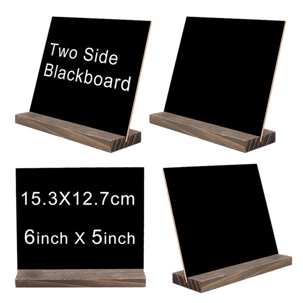 Mini Double Side Chalkboard Signs Vintage Style Wood Base Stand Buffet Bar Message Display Signs Novelty Home Decorative Rustic Wedding