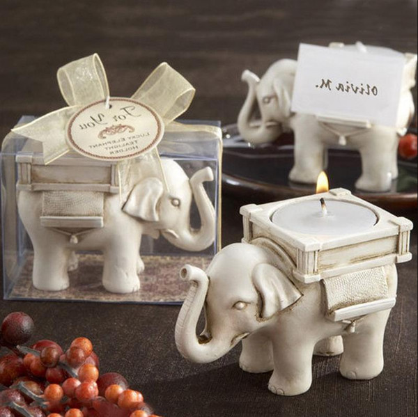 Lucky Elephant Candles Holder Tea Light Candles Holder Wedding Birthday gifts with tealight Free Shipping LX5673