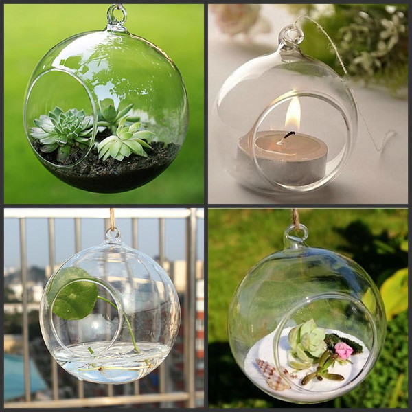 100PCS/box Tea Light Holder/80MM Glass Air Plant Terrariums,Hanging Glass Orb Candle Holder For Wedding Candlestick/Garden Decor/Home Decor