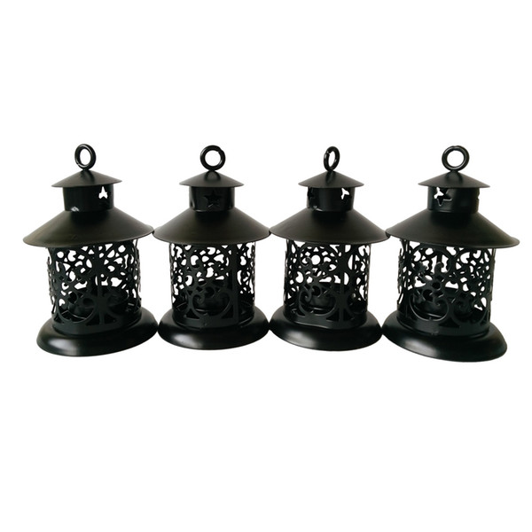 classic style Metal cheap souvenir candle holder house Tea Light Holder Wedding decoration Iron lantern Black color Candle Holder