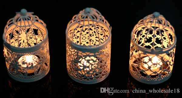 Candlesticks Decorative Hollow Holder Tealight Candlestick Hanging Lantern Bird Cage Vintage Candlesticks Home Decoration