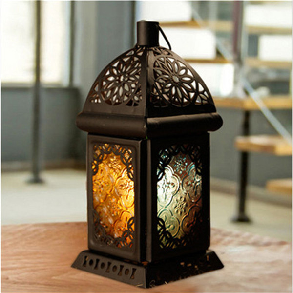 2017 Classic Moroccan Decor Candle Holders Votive Iron Glass Hanging Candlestick Candle Lantern Party Home Wedding Decoration