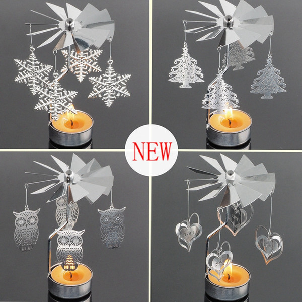 2018 Hot European creative candlestick rotary candlestick rotary windmill candlestick rolling metal candle holder 5 style