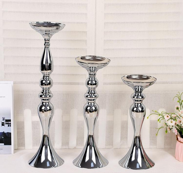 50cm Candle Holders Flower Vase Rack Candlestick gold sliver Wedding decoration Table Centerpiece Event Road Lead Candle Stands