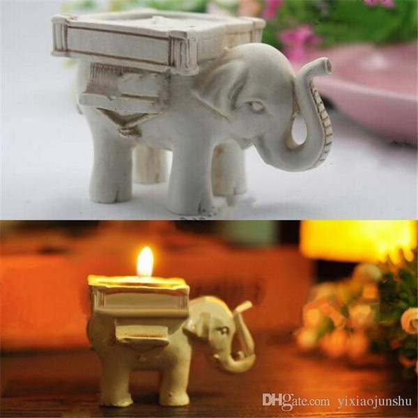 New Arrival 200pcs/lot Lucky Elephant Antique-Ivory Candle and Card Holder Wedding Favors and Baby Gifts