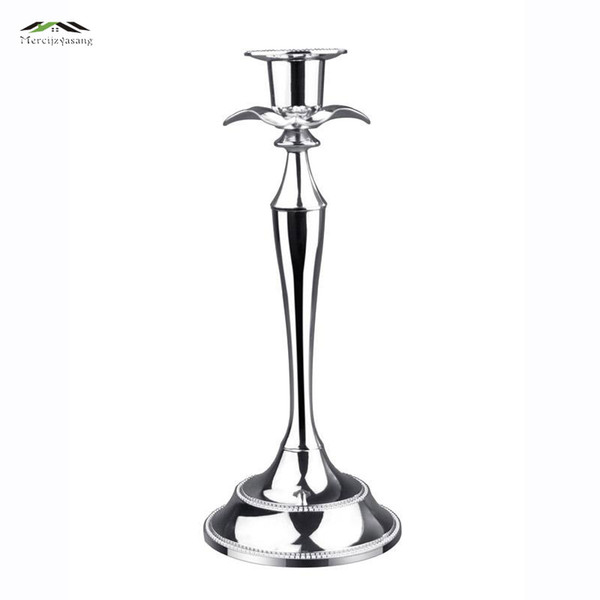 26cm /10.5'' Metal Silver /Gold Plated Candle Holders Stand Zinc Alloy High Quality Pillar For Wedding Event Portavelas Candelabra