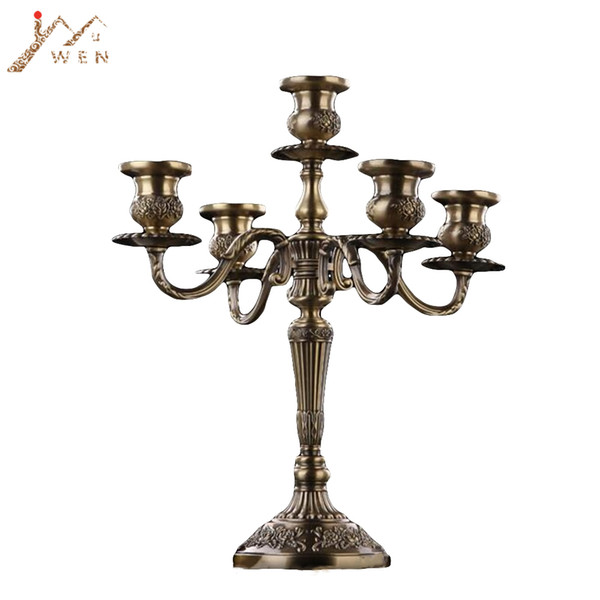 Bronze Candelabra Metal 5-arms/3 arms Candle Holders Wedding Decoration Candlesticks Event Candle Stand Table Centerpiece