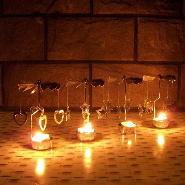 New Arrival Romantic Candle Holders Revolving Door Windmill Rotation Candlestick Candleholder Candle Tea Light Holder Wholesales