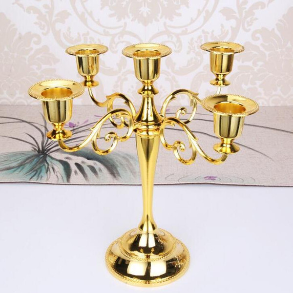 Metal Candle Holders 5-arms/3-arms Candle Stand Wedding Decoration Candelabra Centerpiece Candlestick Decor Crafts Silver/Gold Black Copper