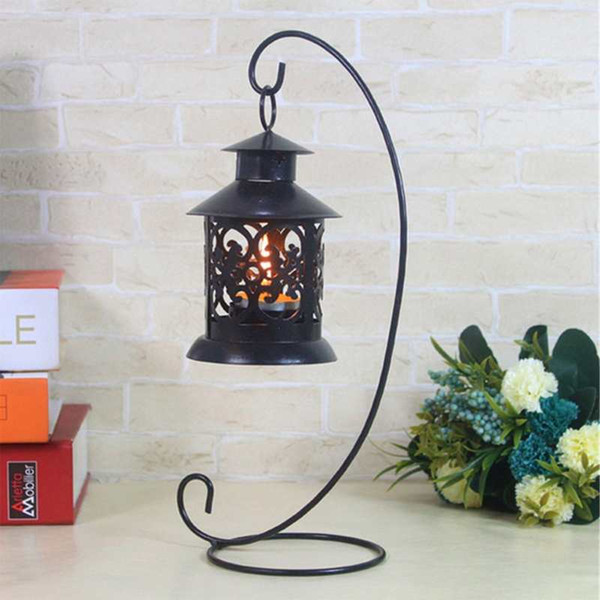 Premium Beauty Retro Glass Ball Hanging Stand Candle Holder Wedding Iron Art Home Decoration