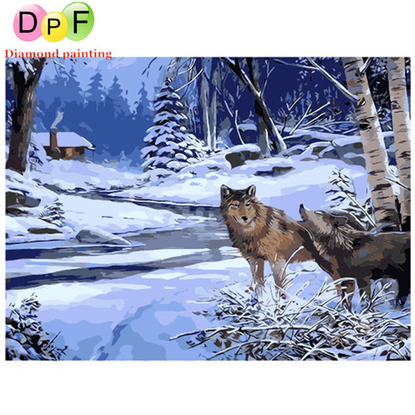 DPF Frameless The Wolf DIY Painting By Numbers Unique Gift Acrylic Paint By Numbers Hand Painted Wall Art Picture decor