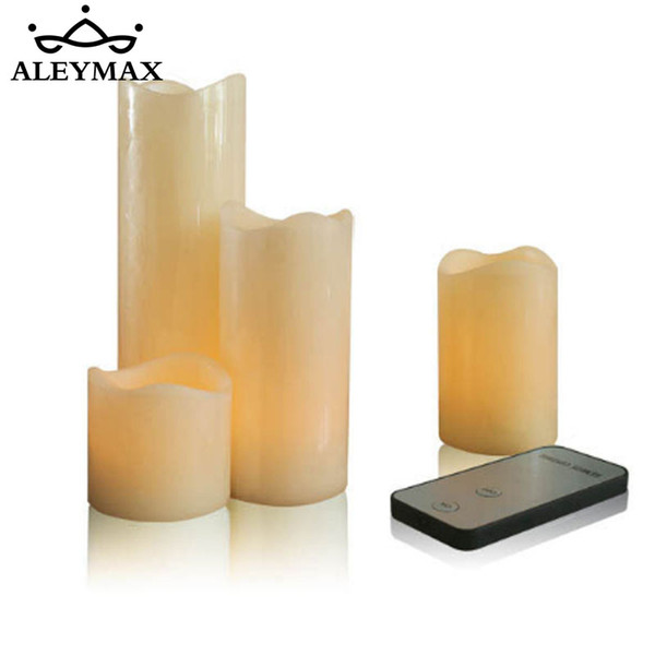 4 Pcs /Set Remote Control Electric Candle Light Yellow Flickering Flameless Led Candles For Home Festival Wedding Party