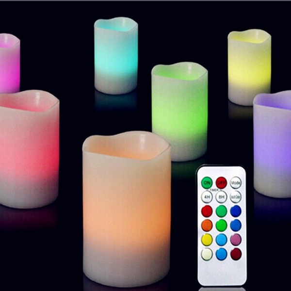 Romantic Home Decor 3 X Colour Changing Led Light Flameless Wax Candles With Timer &Remote Popular #81527
