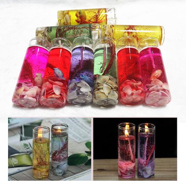 Creative Colorful Sea Shells Jelly Environment Crystal Wax Transparent Glass Candle DIY Decorate Birthday Celebration Wedding Banquet