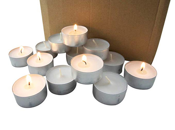 Wholesale Long Burning Tealight Candles 8 to 9 Hour Extended Burn Time 50 Bulk Candles Pack White Unscented Tealight Candles