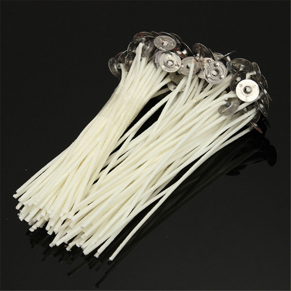 wicked set 100pcs/Set 120mm Wick Pre Waxed Candle Wick With Sustainers Cotton Coreless Candle Wicks Cotton Making Material