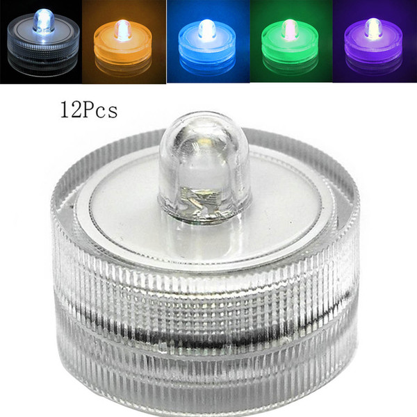 12pcs /Lot Romantic Waterproof Submersible Led Tea Light Electronic Candle Light For Wedding Party Christmas Valentine Decoration