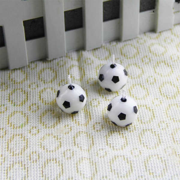 Ball Football Shape Candles Happy Birthday Cake Fashion Decorations Bougie Novelty Round Cute Soccer Wax Candle 2 1td ZZ