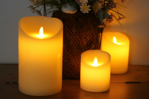 Hot sale LED light vivid eco-friendly Plastic Candles in 3 sizes for home wedding party decoration free shipping