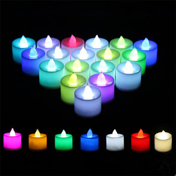 LED Electronic Candle Tea Light Lamp Many Color LED Candle Lamp Electronic Candle Night Light Party Wedding Christmas Candles T2I096