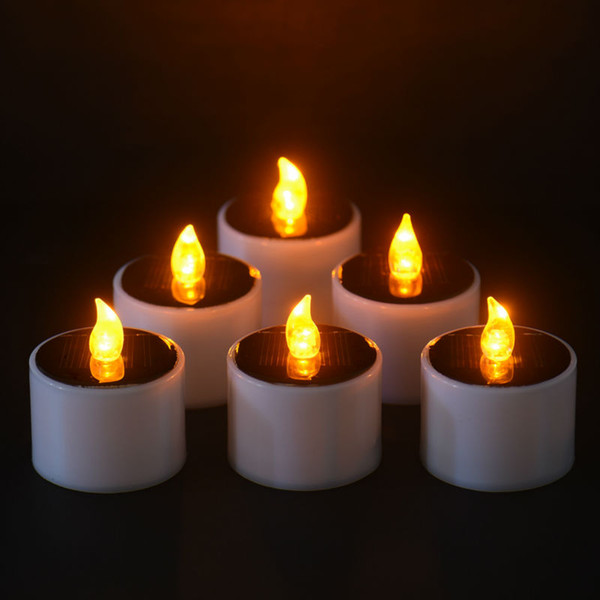 Wholesale Solar Power LED Candle Lights Tea Light Candles Home Decoartion and Lighting Christmas Halloween Wedding Decoration Nightlight