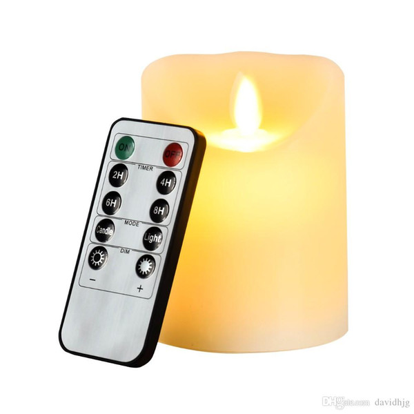 LED electronic flameless candle lights+10 keys remote control/large DIA simulation candle lamp pary wedding birthday festival