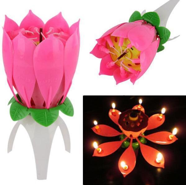 Birthday party Music Flower Candle New Lotus Music Candles Happy Birthday Music Flowers Birthday candles Flower candles