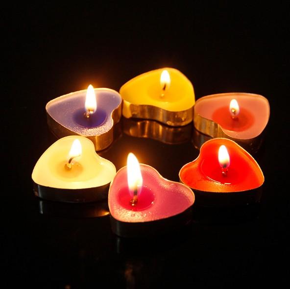 Wholesale Ghee Craft Candle Arrangement Picture Smokeless Profession Paraffin Proposal Heart-Shaped Tea Small Wax