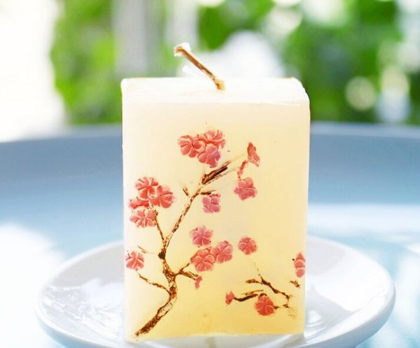 100pcs Wedding Candles Smoke-free Scented Wax Cherry Blossoms Candle Wedding Present Gifts Favors Party Decoration