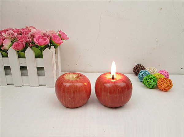 Red Apple Candle with Retail Package Home Decoration Fruit Shape Scented Candle Lamp Christmas Birthday Wedding Gift Wholesale Free Shipping