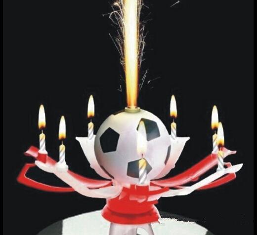 New Birthday Party Beautiful Soccer Music Candle Birthday Party Decoration Candle White Black Color Free Shipping