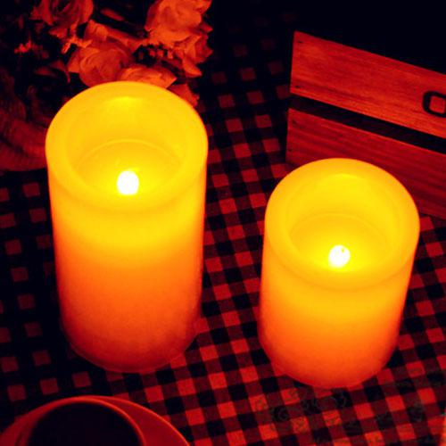 8 pcs LED Flameless Pillar Candle Paraffin Battery Electronic Wedding Party Decoration