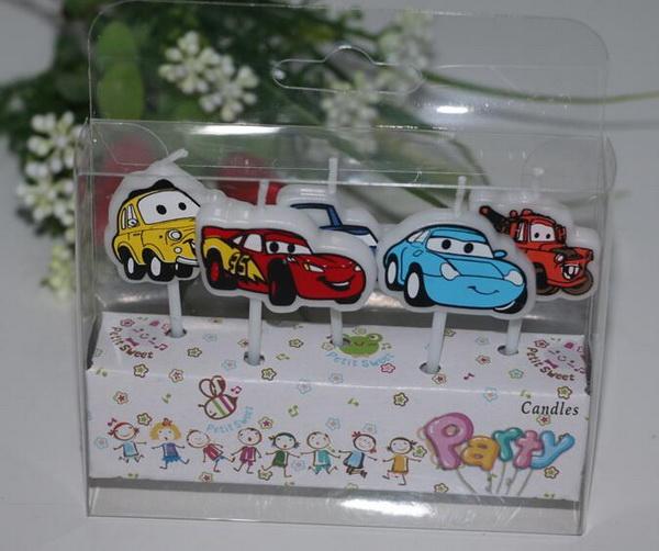 120sets/lot, ~Cute movies'Car Set~ Happy Birthday Candles Toothpick Cake Candles Party Decor