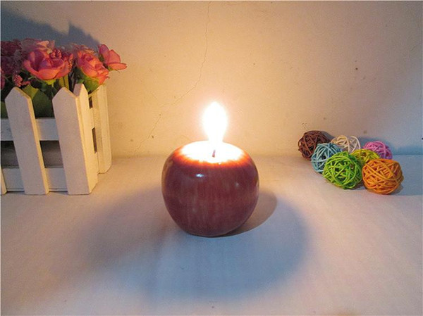 Vintage Apple candle Home Docor Romantic Decorations Apple Scented candles Birthday Christmas Wedding Party Candles Greet Gifts 8*8*6.5CM