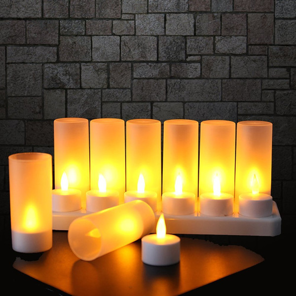 12pcs/set Rechargeable LED Flameless Candles Tealight Candles