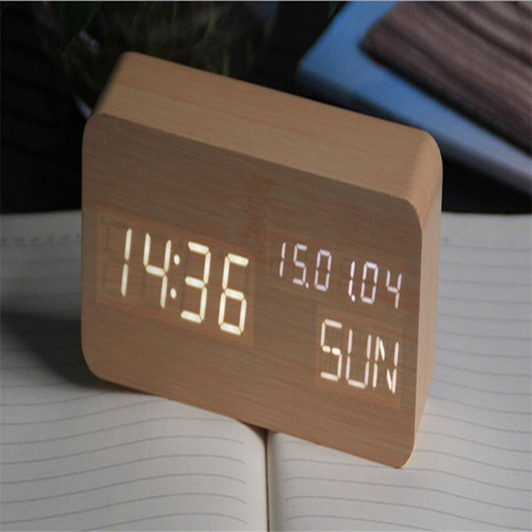 Wholesale Multipurpose Mini digital clock Electronic alarm clock LED Desk Clocks with Acoustic Control Sensing