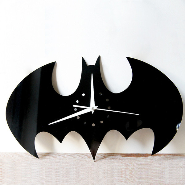 Halloween Stickers Living Room Wall Clock Creative DIY Wall Clock Watch Batman Acrylic Wall Clock Home Decoration Craft