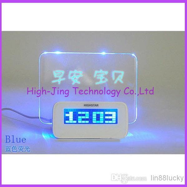 USB LED Message Board Erasable Electronic Fluorescent Writing Board LED Advertising Board Whiteboards with alarm clock