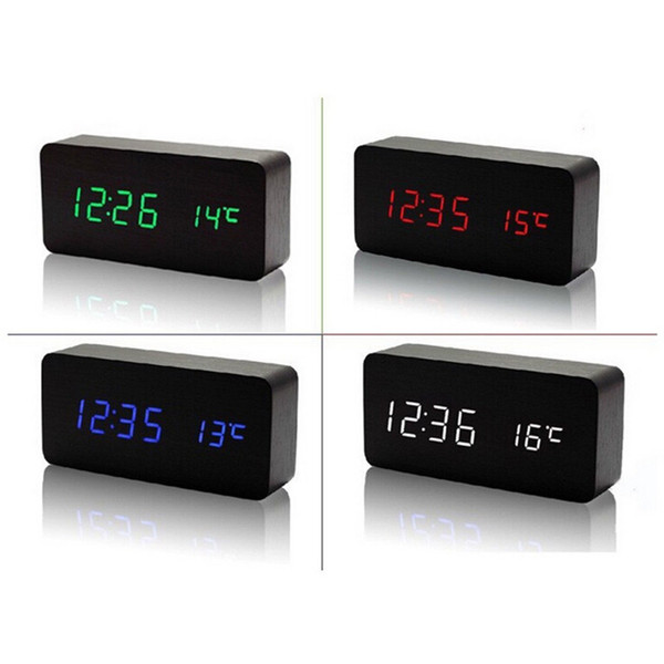 Upgrade fashion LED Alarm Clock despertador Temperature Sounds Control LED night lights display electronic desktop Digital table clocks