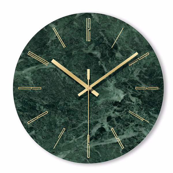 1PC Marble Wall Clock Simple Decorative Creative Nordic Modern Marble Clock Wall for Living Room Kitchen Office Bedroom