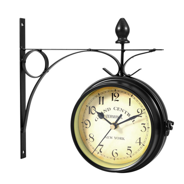 European-style Double-sided Wall Clock Creative Classic Clocks Monochrome