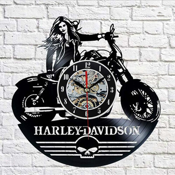 CD Vinyl Disc Modern Wall Clock Harley-dayidson Theme Art Classic Watch Clock Special Clock For Friends